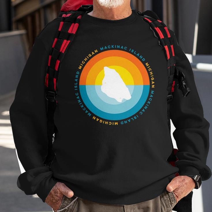 Mackinac Island Michigan Sunset Graphic Sweatshirt Gifts for Old Men