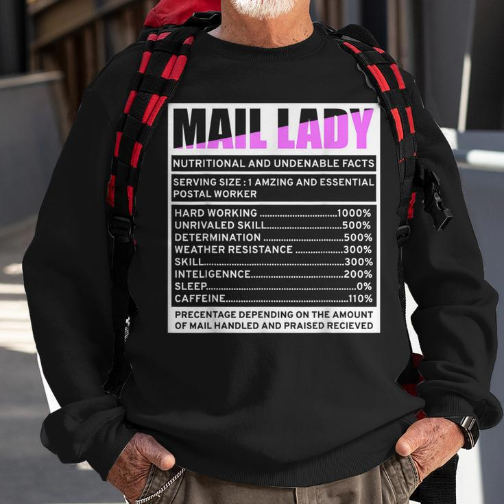 Mail Lady Nutritional Fact Funny Parcel Carrier Outfit Sweatshirt Gifts for Old Men