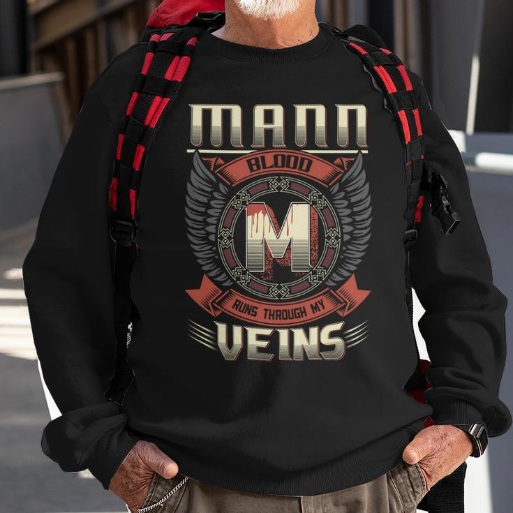 Mann Blood Run Through My Veins Name V3 Sweatshirt Gifts for Old Men