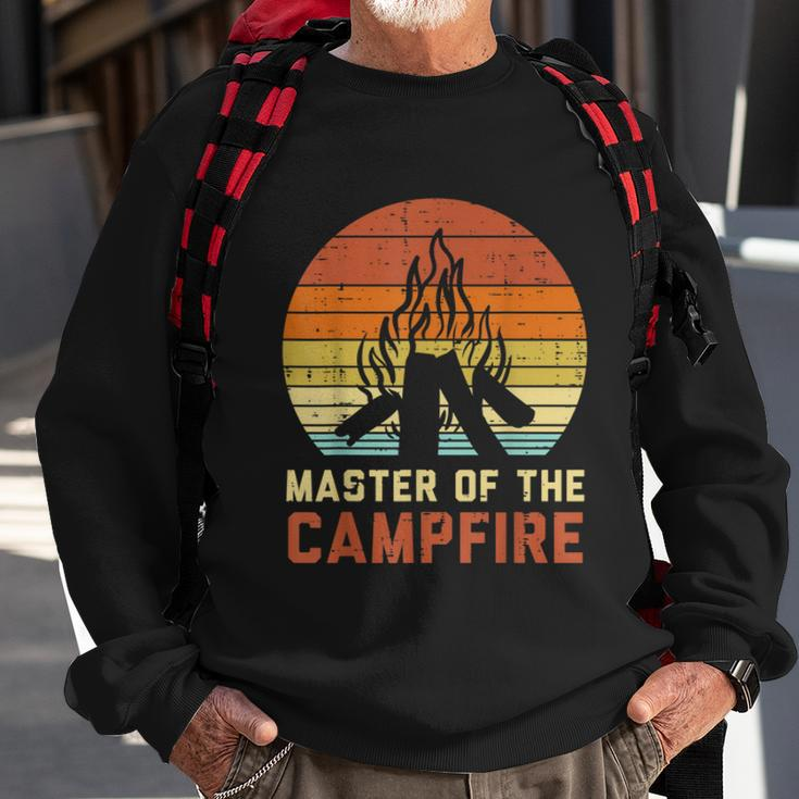 Master Of The Campfire Sunset Retro Bonfire Camping Camper Sweatshirt Gifts for Old Men
