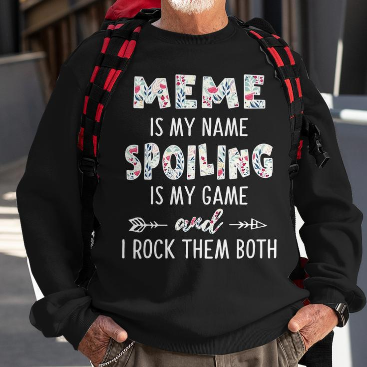 Meme Grandma Gift Meme Is My Name Spoiling Is My Game Sweatshirt Gifts for Old Men