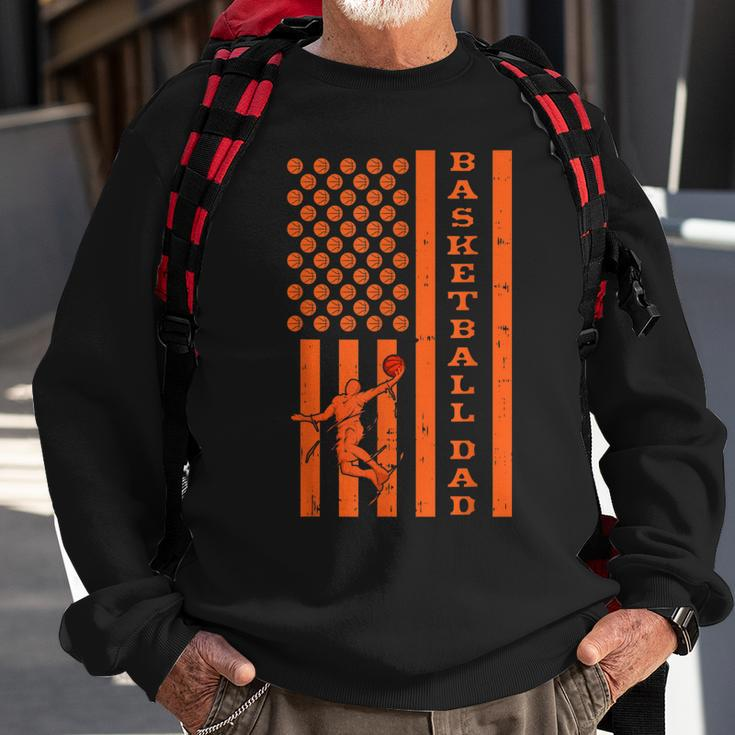 Mens 4Th Of July Fathers Day Patriotic American Basketball Dad Sweatshirt Gifts for Old Men