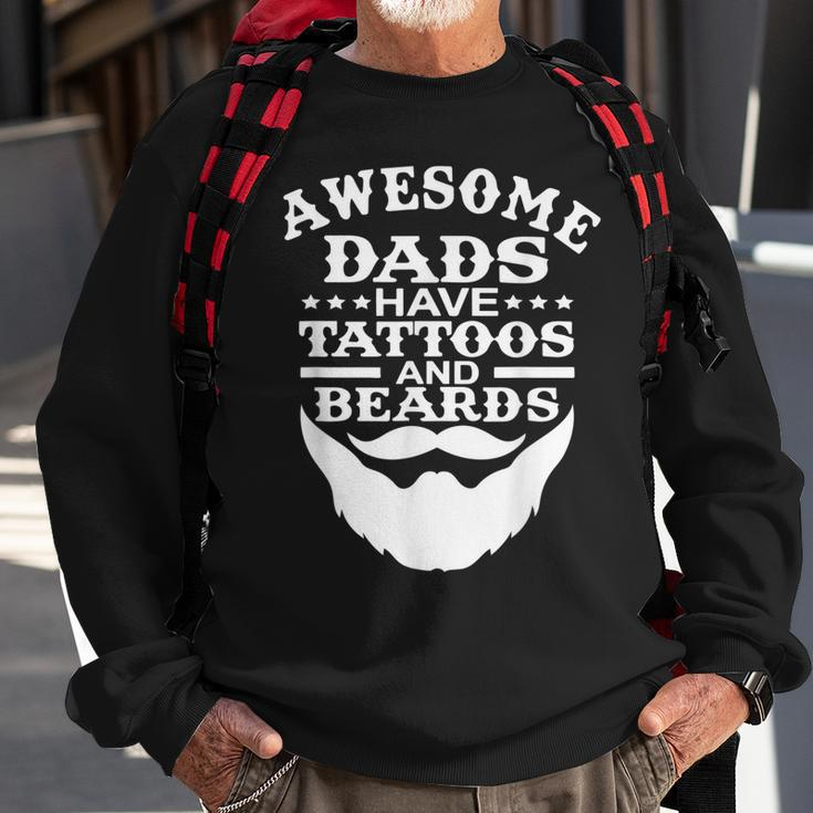 Mens Awesome Dads Have Tattoos And Beards Fathers Day V3 Sweatshirt Gifts for Old Men