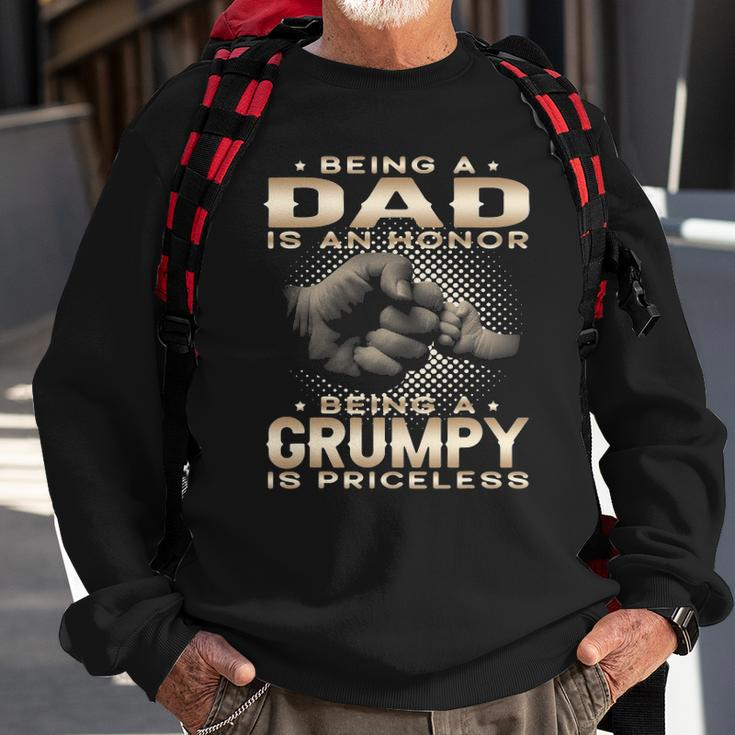 Mens Being A Dad Is An Honor Being A Grumpy Is Priceless Grandpa Sweatshirt Gifts for Old Men