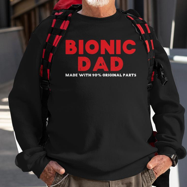 Mens Bionic Dad Knee Hip Replacement Surgery 90 Original Parts Sweatshirt Gifts for Old Men
