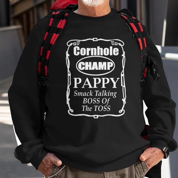 Mens Cornhole Champion Boss Of The Toss Pappy Sweatshirt Gifts for Old Men