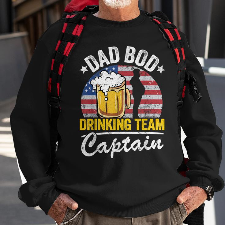 Mens Dad Bod Drinking Team Captain American Flag 4Th Of July Beer Sweatshirt Gifts for Old Men