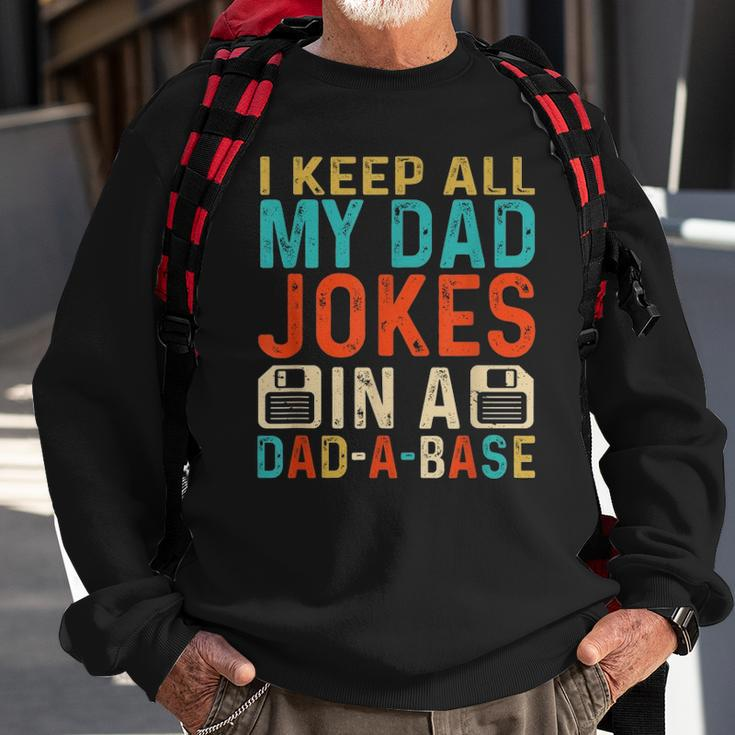 Mens Daddy Dad Jokes Dad A Base Database Fathers Day Sweatshirt Gifts for Old Men