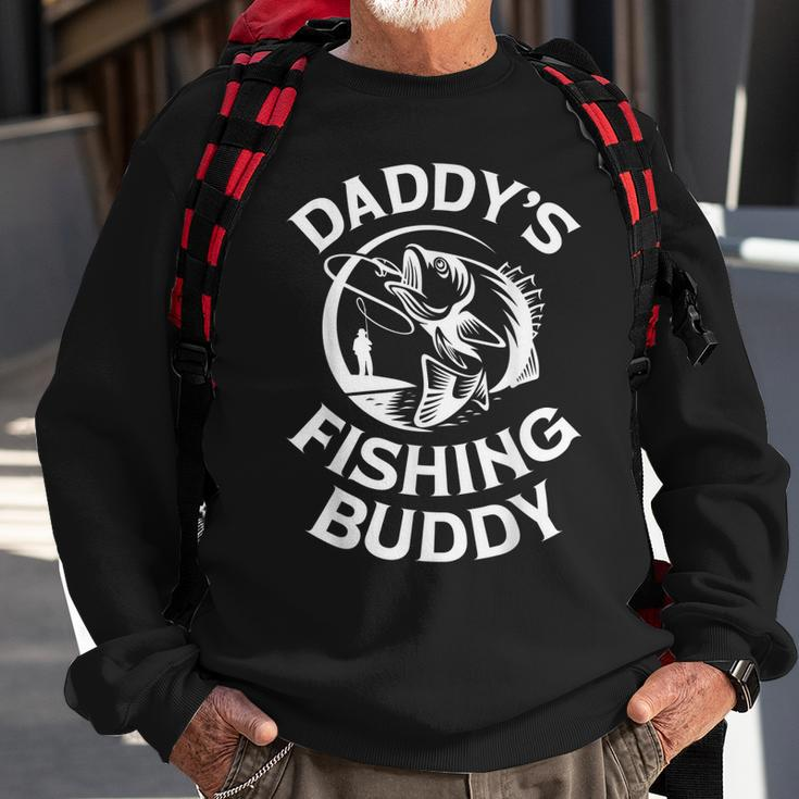 Mens Daddys Fishing Buddy Young Fishing Man Gift For Boys Kids Sweatshirt Gifts for Old Men