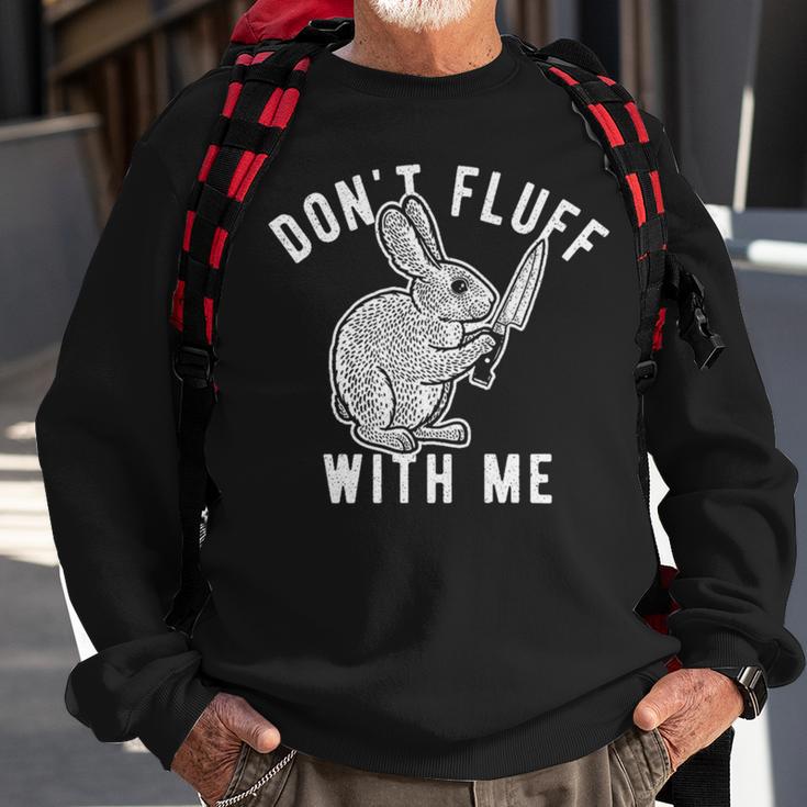 Mens Dont Fluff With Me Tshirt Funny Bunny Rabbit Easter Graphic Novelty Tee 176 Trending Sweatshirt Gifts for Old Men