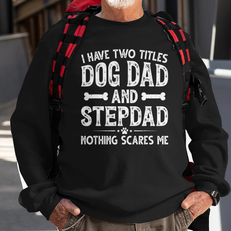 Mens Fathers Day I Have Two Titles Dog Dad And Stepdad Sweatshirt Gifts for Old Men