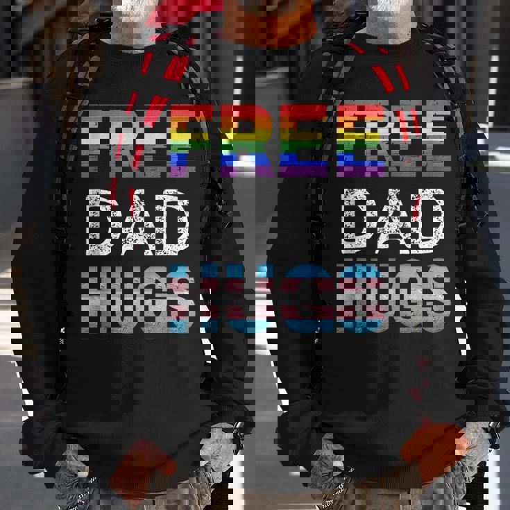 Mens Free Dad Hugs Lgbtq Gay Pride Month Proud Ally Sweatshirt Gifts for Old Men