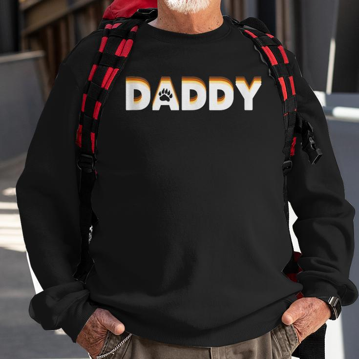 Mens Gay Bear Daddy Design With Bear Pride Flag Gay Daddy Sweatshirt Gifts for Old Men