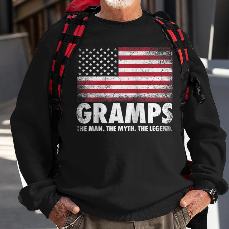 Mens Gramps The Man Myth Legend Fathers Day 4Th Of July Grandpa Sweatshirt Gifts for Old Men