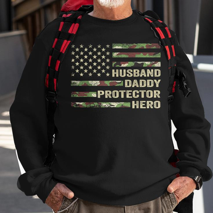 Mens Husband Daddy Protector Hero Fathers Day Flag Gift Sweatshirt Gifts for Old Men