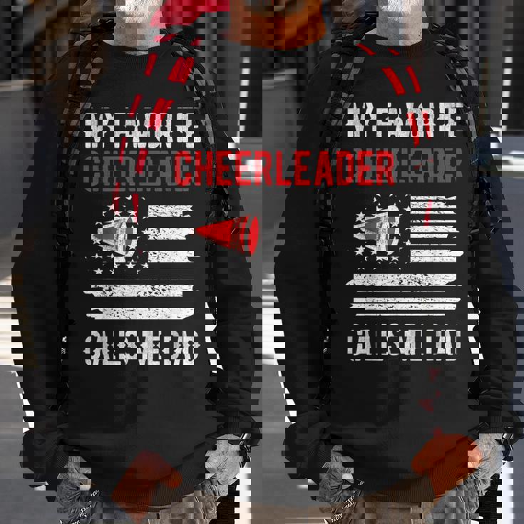 Mens My Favorite Cheerleader Calls Me Dad Cheerleading Cheer Dad Sweatshirt Gifts for Old Men