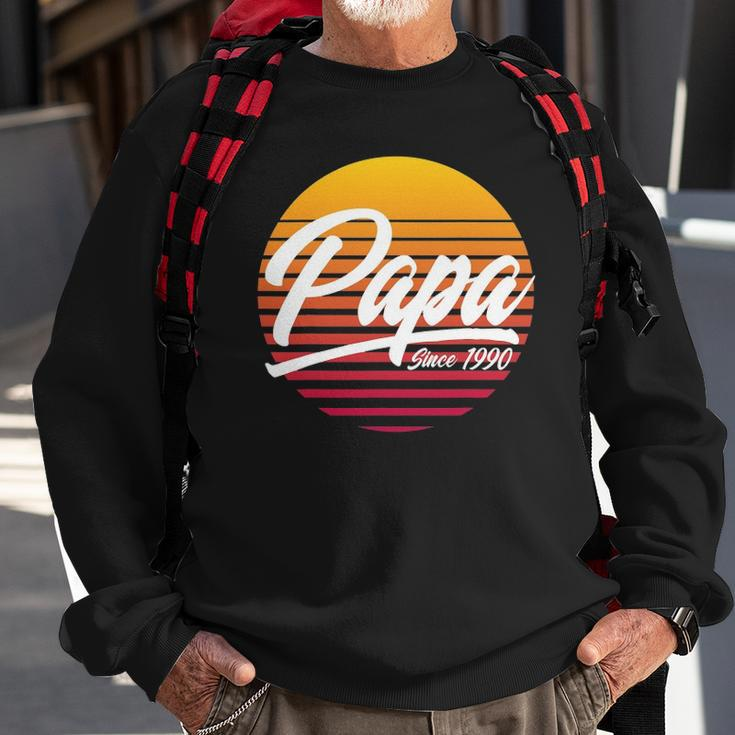 Mens Papa Since 1990 31St Birthday 31 Years Fathers Day Sweatshirt Gifts for Old Men