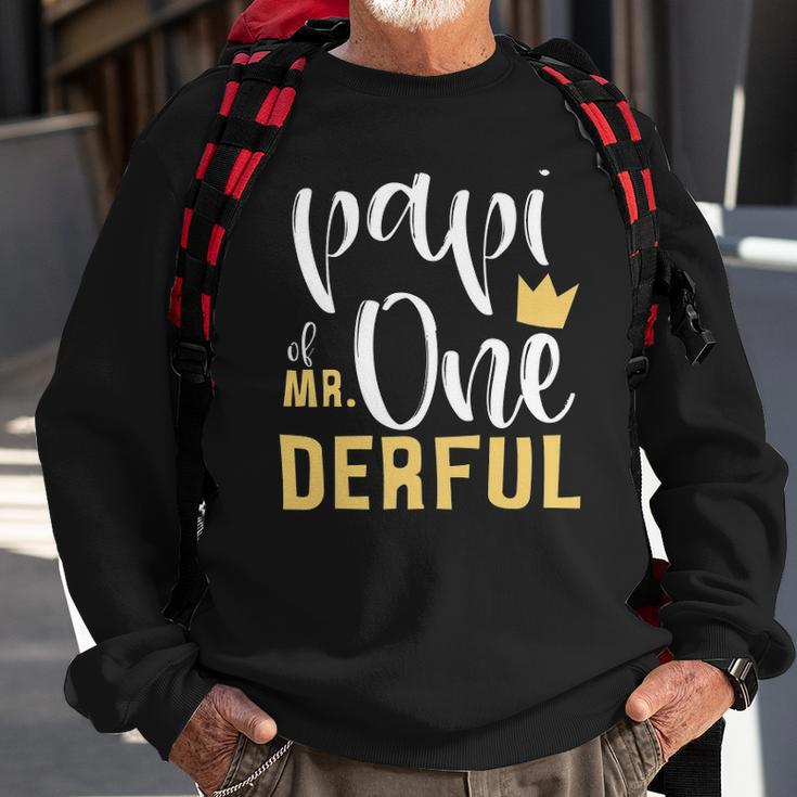 Mens Papi Of Mr Onederful 1St Birthday First One-Derful Matching Sweatshirt Gifts for Old Men