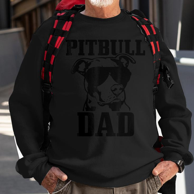 Mens Pitbull Dad Funny Dog Pitbull Sunglasses Fathers Day Pitbull  V2 Sweatshirt Gifts for Old Men