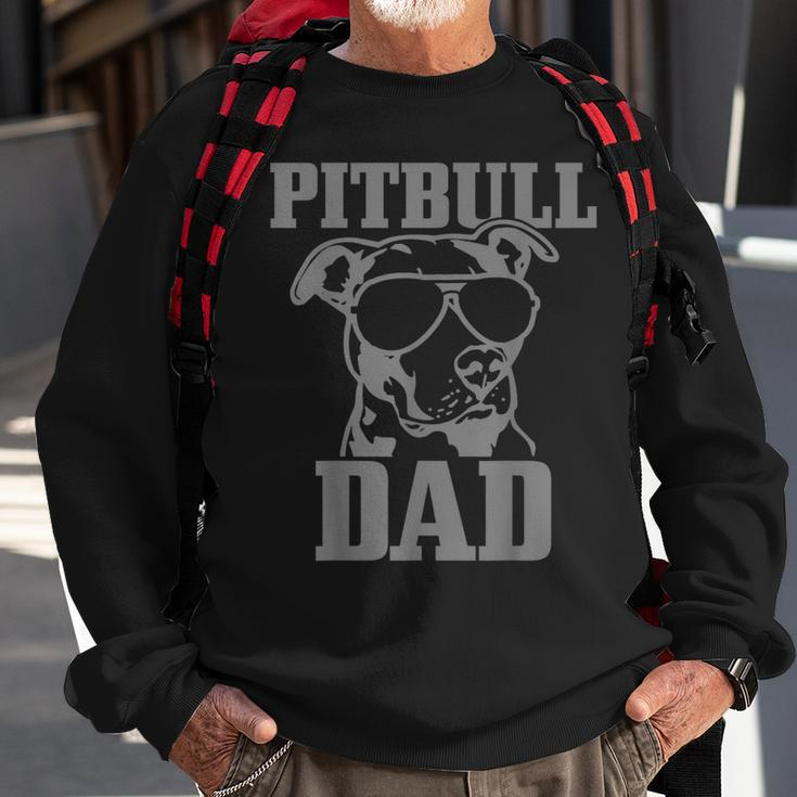 Mens Pitbull Dad Funny Dog Pitbull Sunglasses Fathers Day Pitbull  V3 Sweatshirt Gifts for Old Men