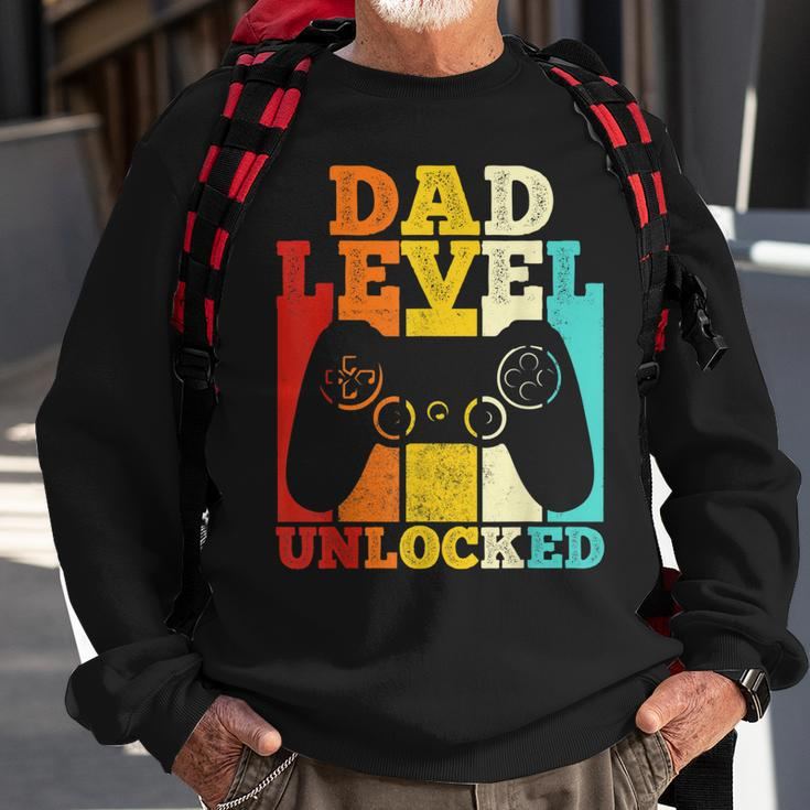 Mens Pregnancy Announcement Dad Level Unlocked Soon To Be Father V2 Sweatshirt Gifts for Old Men