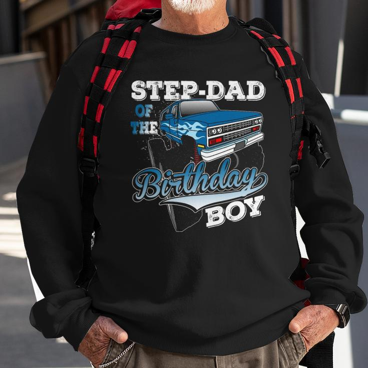 Mens Step-Dad Of The Birthday Boy Monster Truck Birthday Sweatshirt Gifts for Old Men