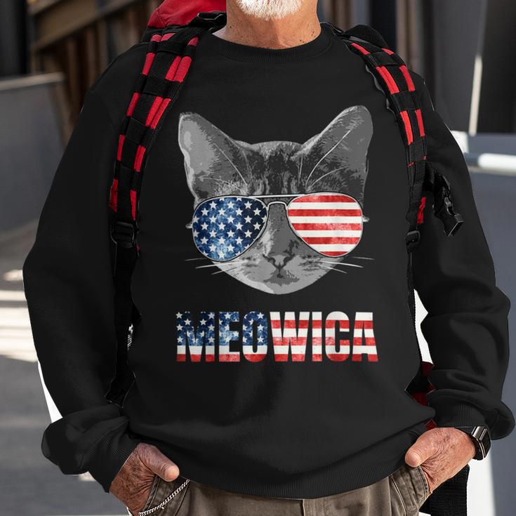 Meowica Funny Cat Patriotic Usa Shirt American Flag 544 Trending Shirt Sweatshirt Gifts for Old Men