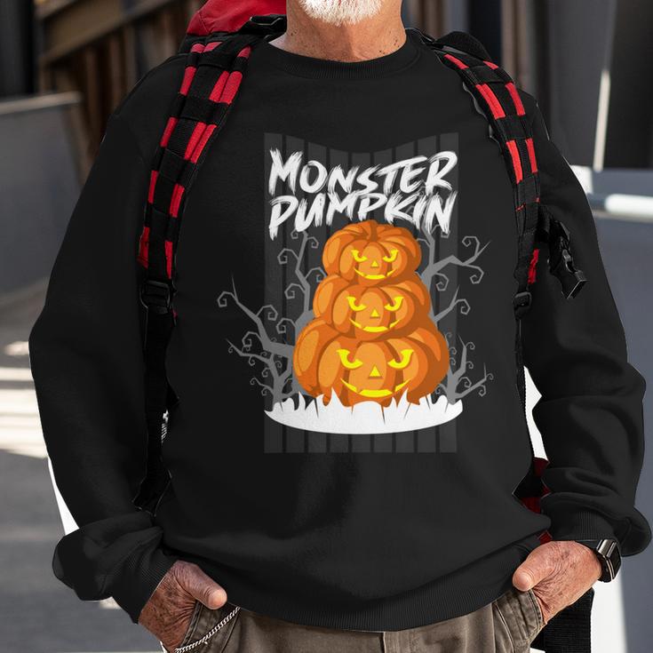 Monster Pumpkin Sweatshirt Gifts for Old Men