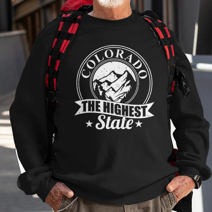 Mountain Outdoor Colorado The Highest State Sweatshirt Gifts for Old Men