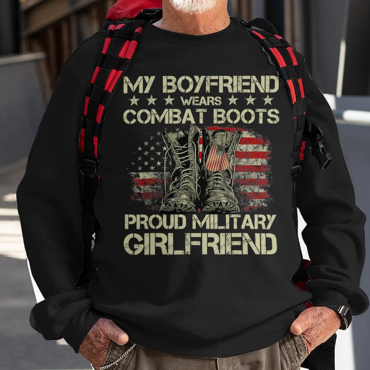 My Boyfriend Wears Combat Boots Proud Military Girlfriend T-Shirt Sweatshirt Gifts for Old Men