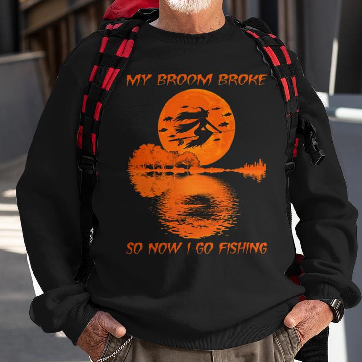 My Broom Broke So Now I Go Fishing 56 Shirt Sweatshirt Gifts for Old Men