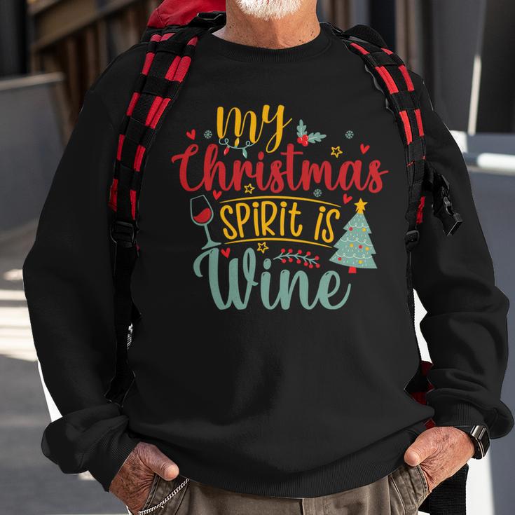 My Christmas Spirit Is Wine Funny 555 Shirt Sweatshirt Gifts for Old Men