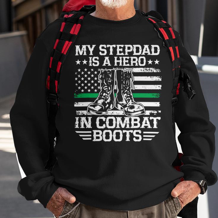 My Stepdad Is A Hero In Combat Boots 684 Shirt Sweatshirt Gifts for Old Men