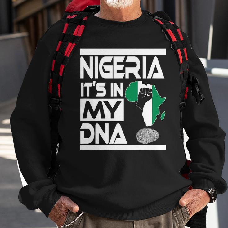Nigeria Is In My Dna Nigerian Flag Africa Map Raised Fist Sweatshirt Gifts for Old Men
