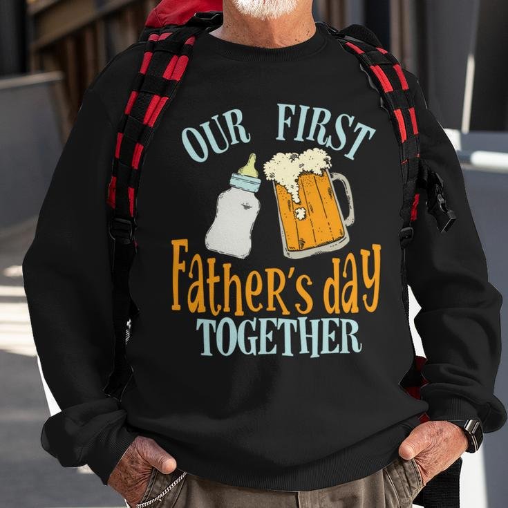 Our First Fathers Day Together First Fathers Day Father Son Daughter Matching Sweatshirt Gifts for Old Men