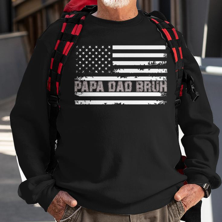 Papa Dad Bruh Fathers Day 4Th Of July Us Flag Vintage 2022 Sweatshirt Gifts for Old Men