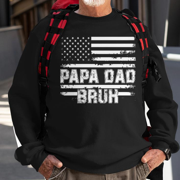 Papa Dad Bruh Fathers Day 4Th Of July Us Flag Vintage 2022 Sweatshirt Gifts for Old Men