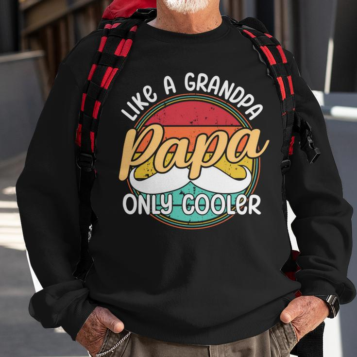 Papa Like A Grandpa Only Cooler Funny Quote For Fathers Day Sweatshirt Gifts for Old Men