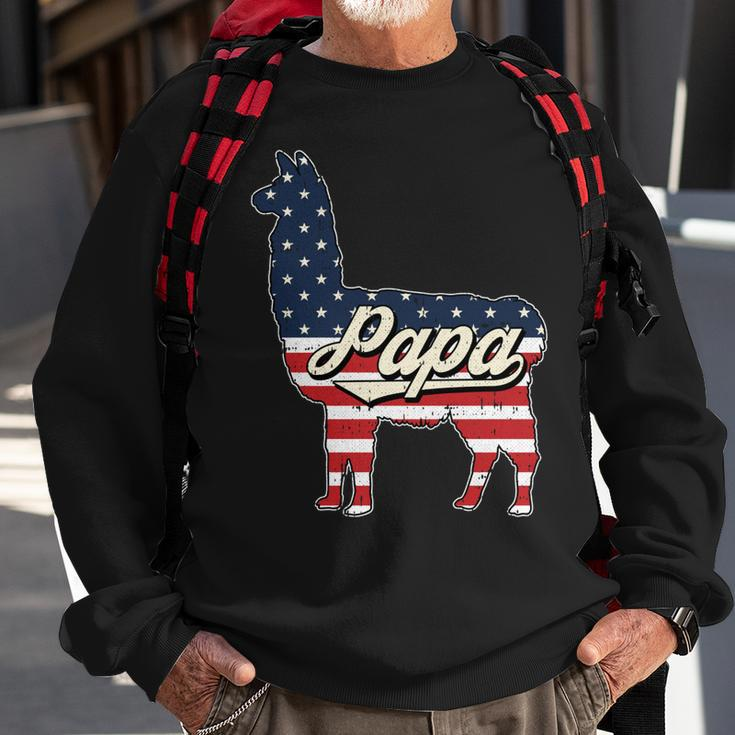 Papa Llama 4Th Of July American Flag Patriotic Dad Father V2 Sweatshirt Gifts for Old Men