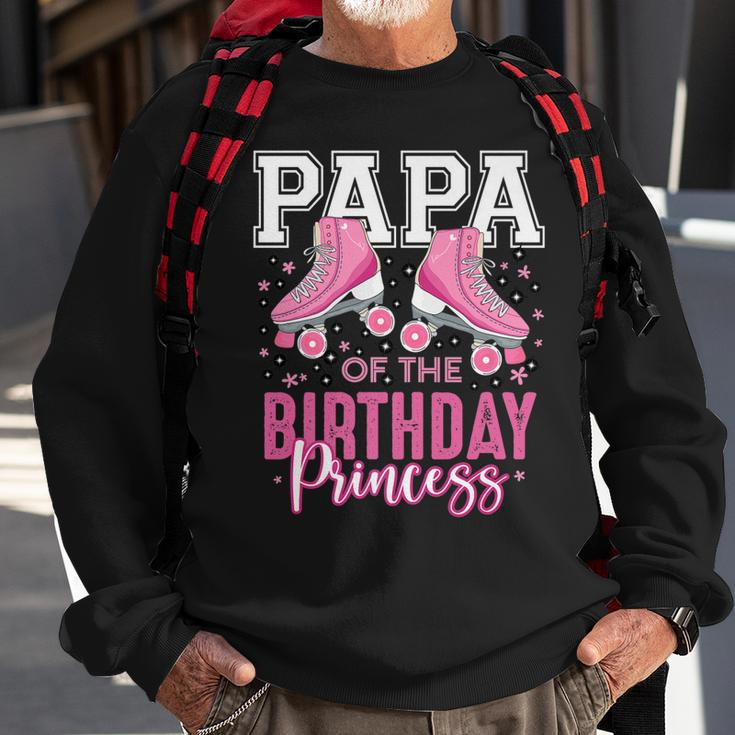Papa Of The Birthday Princess Roller Skating B-Day Matching Sweatshirt Gifts for Old Men