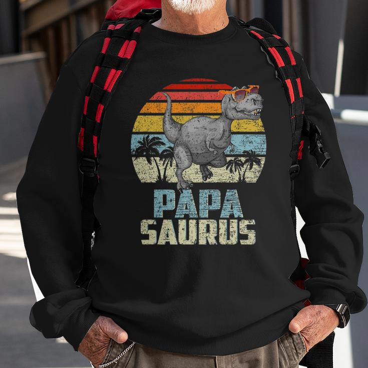 Papasaurus Rex Dinosaur Papa Saurus Family Matching Sweatshirt Gifts for Old Men