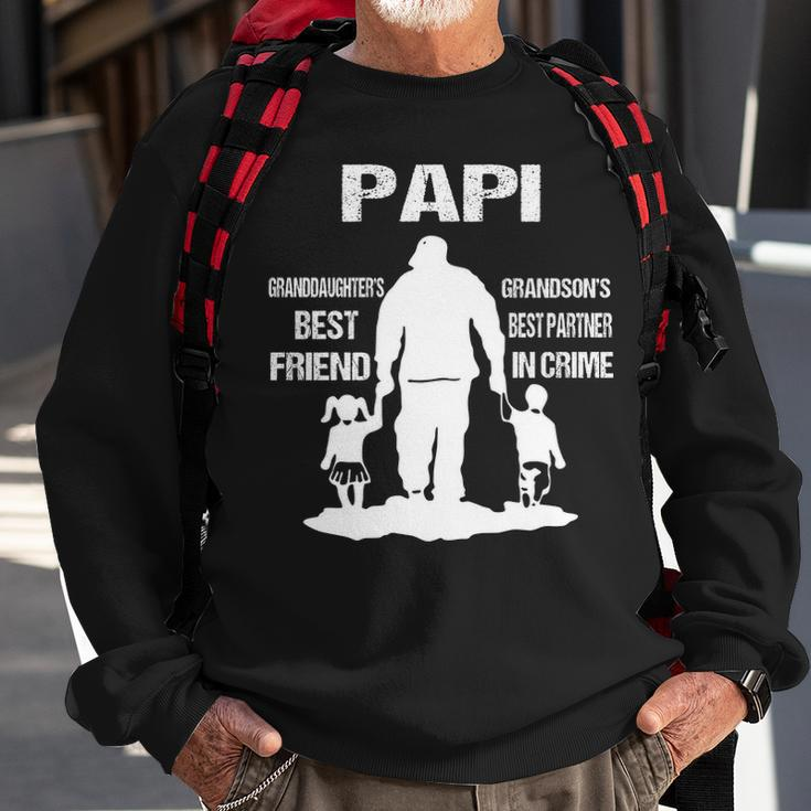 Papi Grandpa Gift Papi Best Friend Best Partner In Crime Sweatshirt Gifts for Old Men
