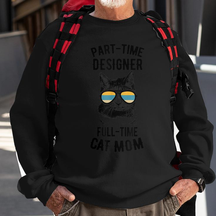 Parttime Cat Mom Graphic Designer Gift Funny Designer Sweatshirt Gifts for Old Men