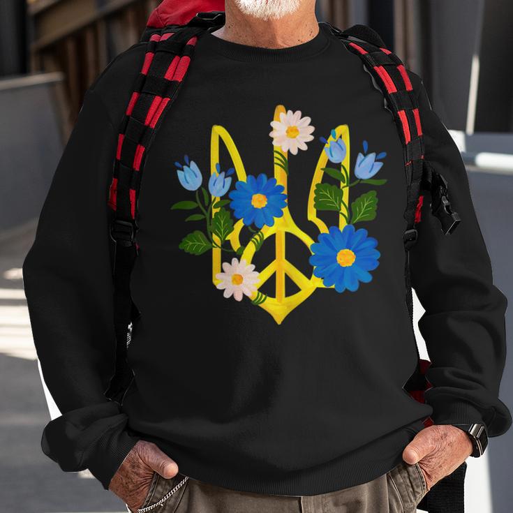 Peace In The Crest Of Ukraine Peace And Solidarity For Ukraine Sweatshirt Gifts for Old Men