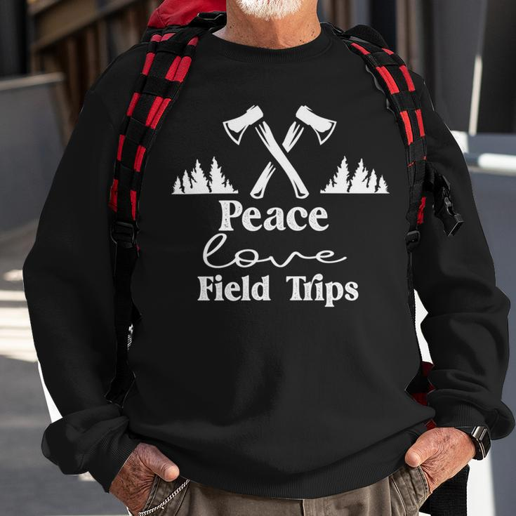 Peace Love Field Trips Vintage Gift Sweatshirt Gifts for Old Men