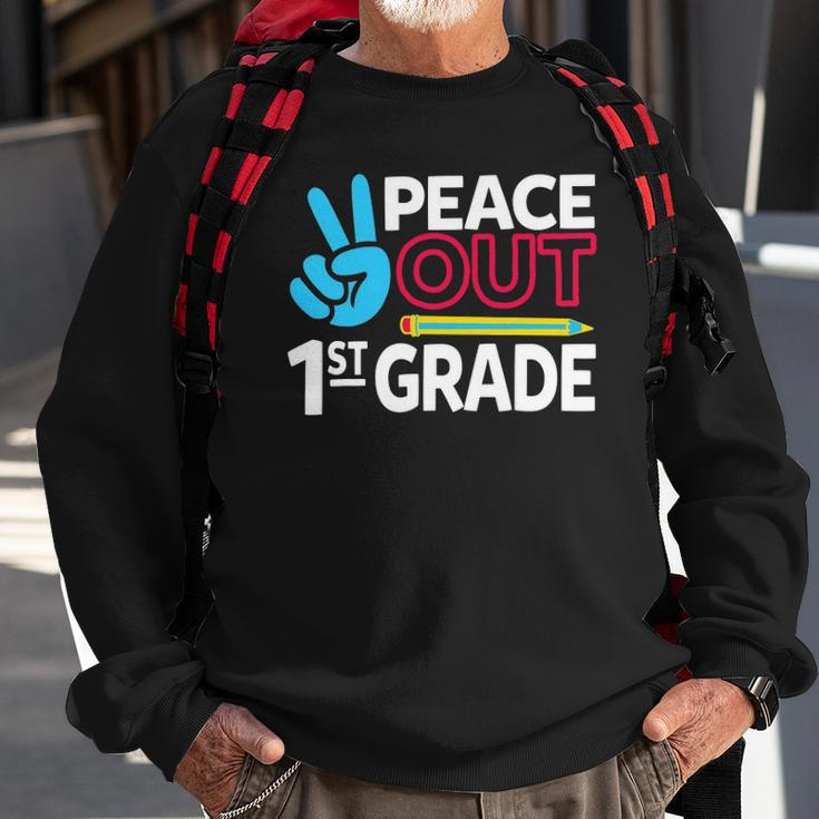 Peace Out 1St Grade Last Day Of School Teacher Girl Boy Sweatshirt Gifts for Old Men