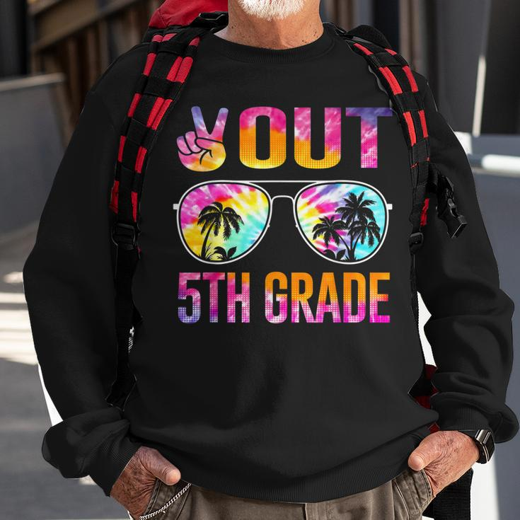 Peace Out 5Th Grade Tie Dye Graduation Last Day Of School Sweatshirt Gifts for Old Men