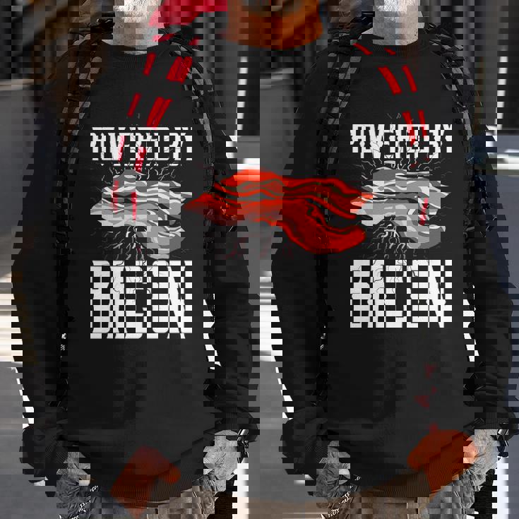 Powered By Bacon For Meat Lovers Keto Bacon Sweatshirt Gifts for Old Men