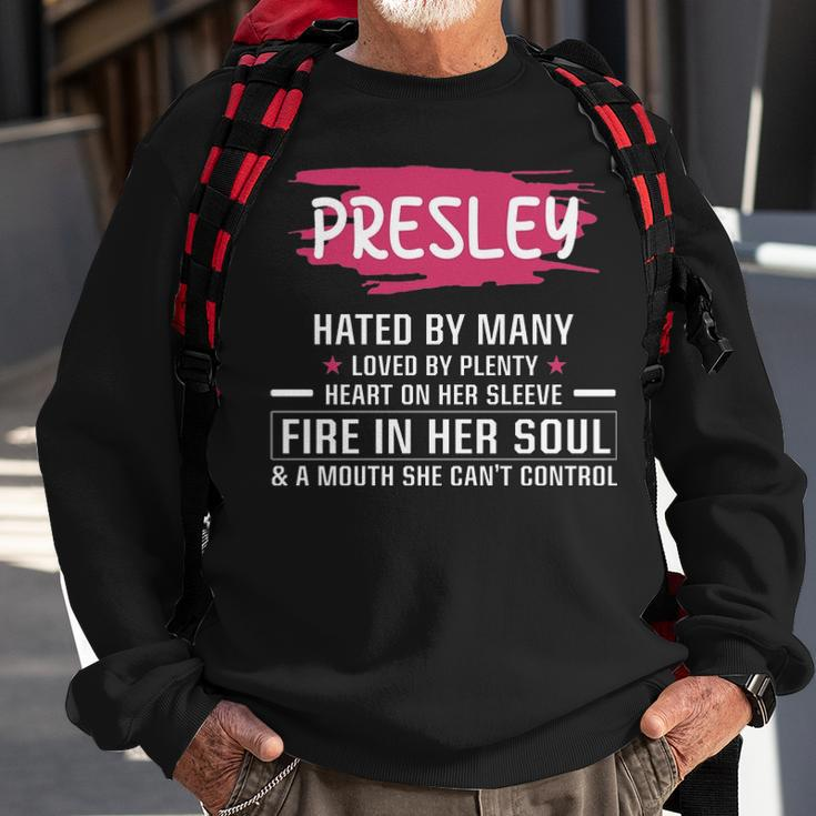 Presley Name Gift Presley Hated By Many Loved By Plenty Heart On Her Sleeve Sweatshirt Gifts for Old Men