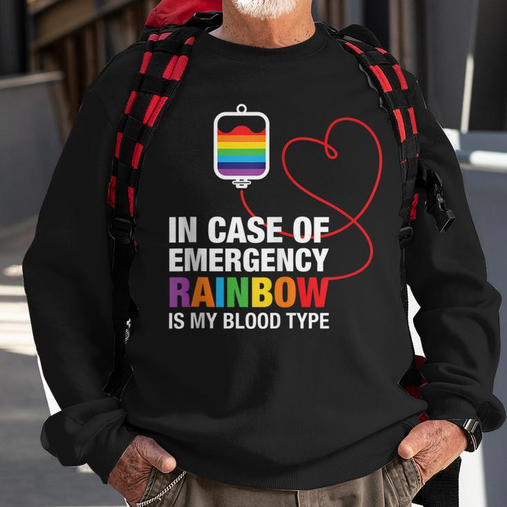Pride Month Rainbow Is My Blood Type Lgbt Flag Sweatshirt Gifts for Old Men